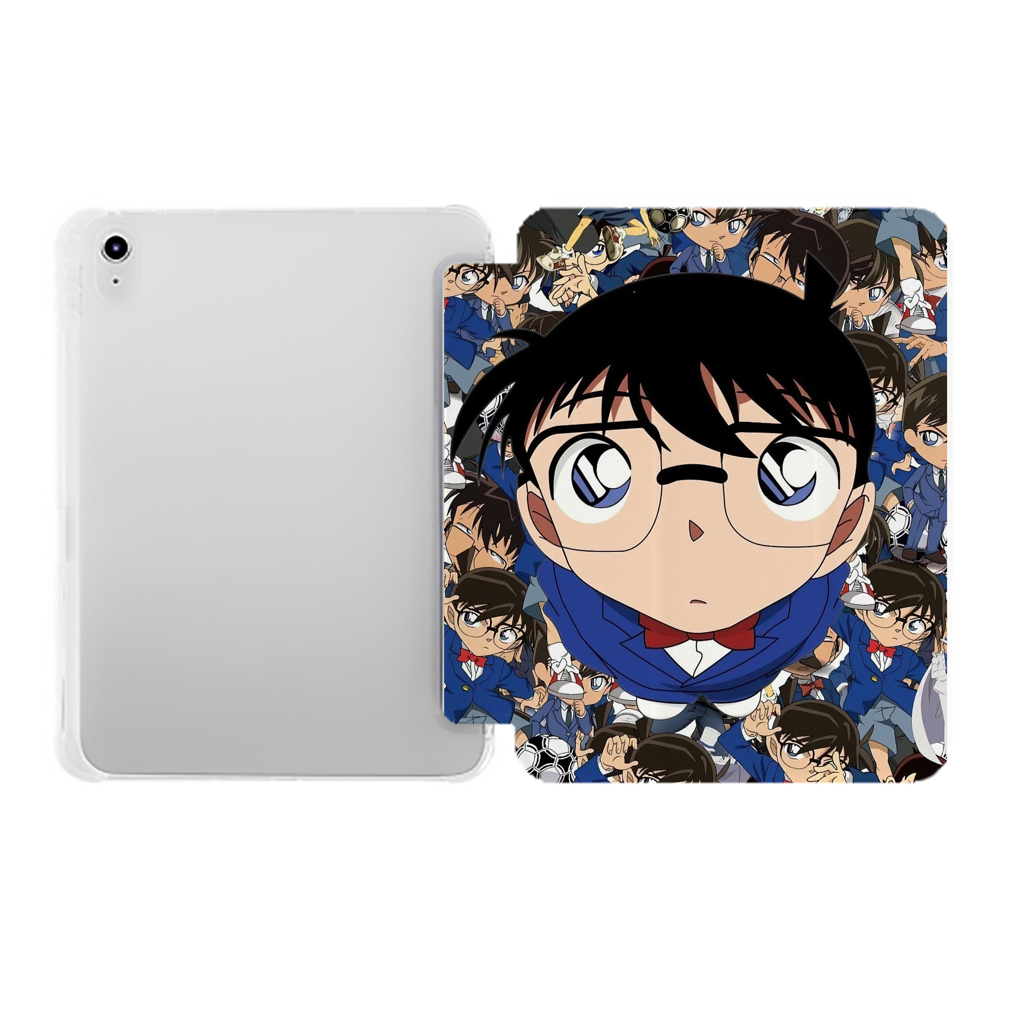 （画像用） 名探偵コナン Detective Conan IPad ケース ペン収納付き 三つ折りスタンド PUレザー×シリコン 対応機種9.5/10.5/10.9インチ